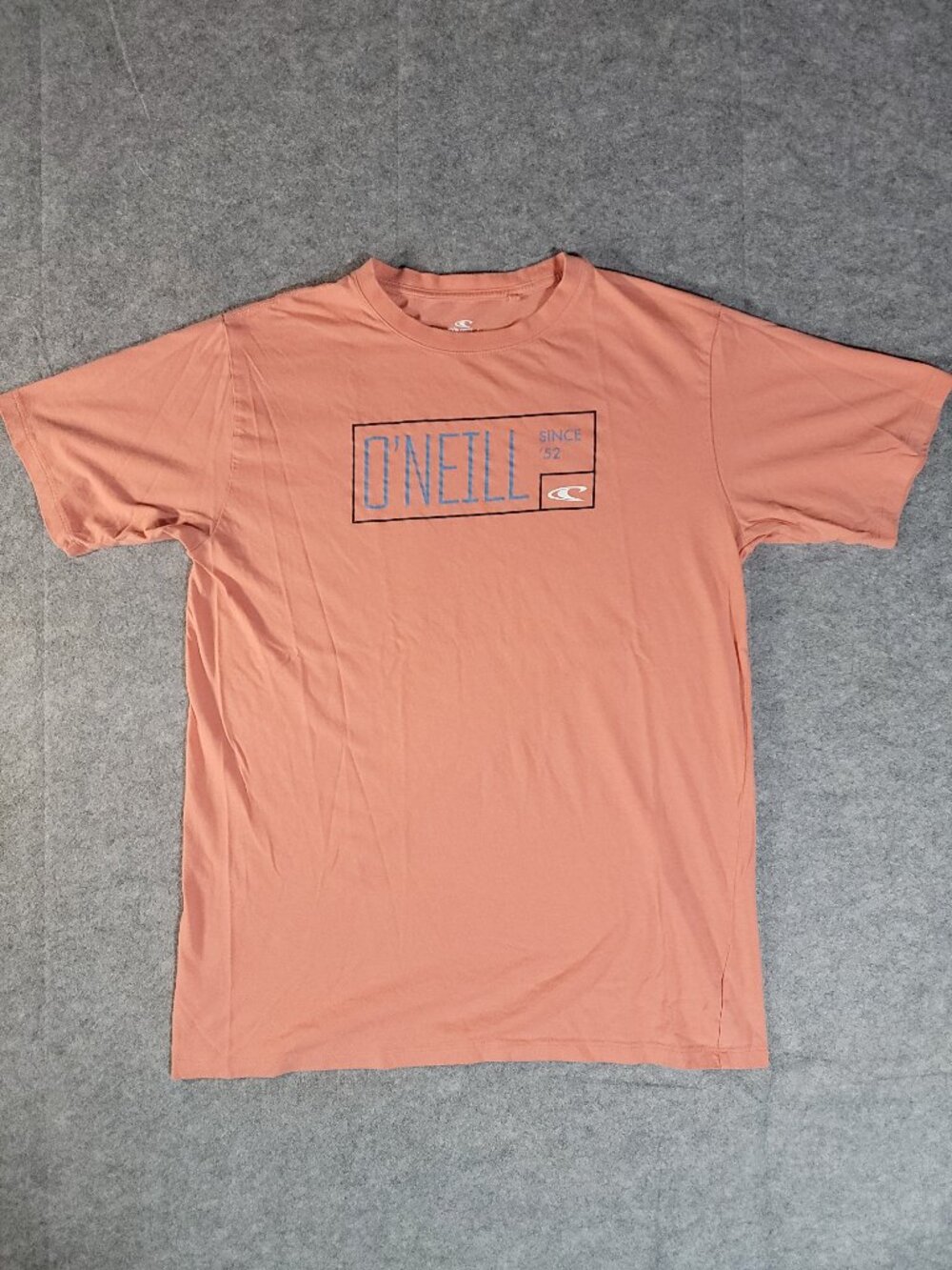 O’Neill Box Logo Graphic T-Shirt Coral Pink Surf Skate Tee Mens Size Large